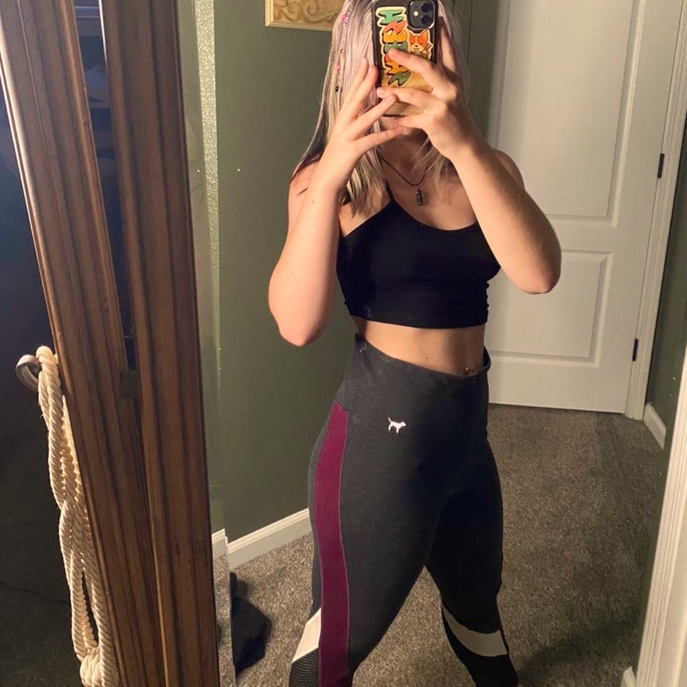 Grey/Maroon Leggings
